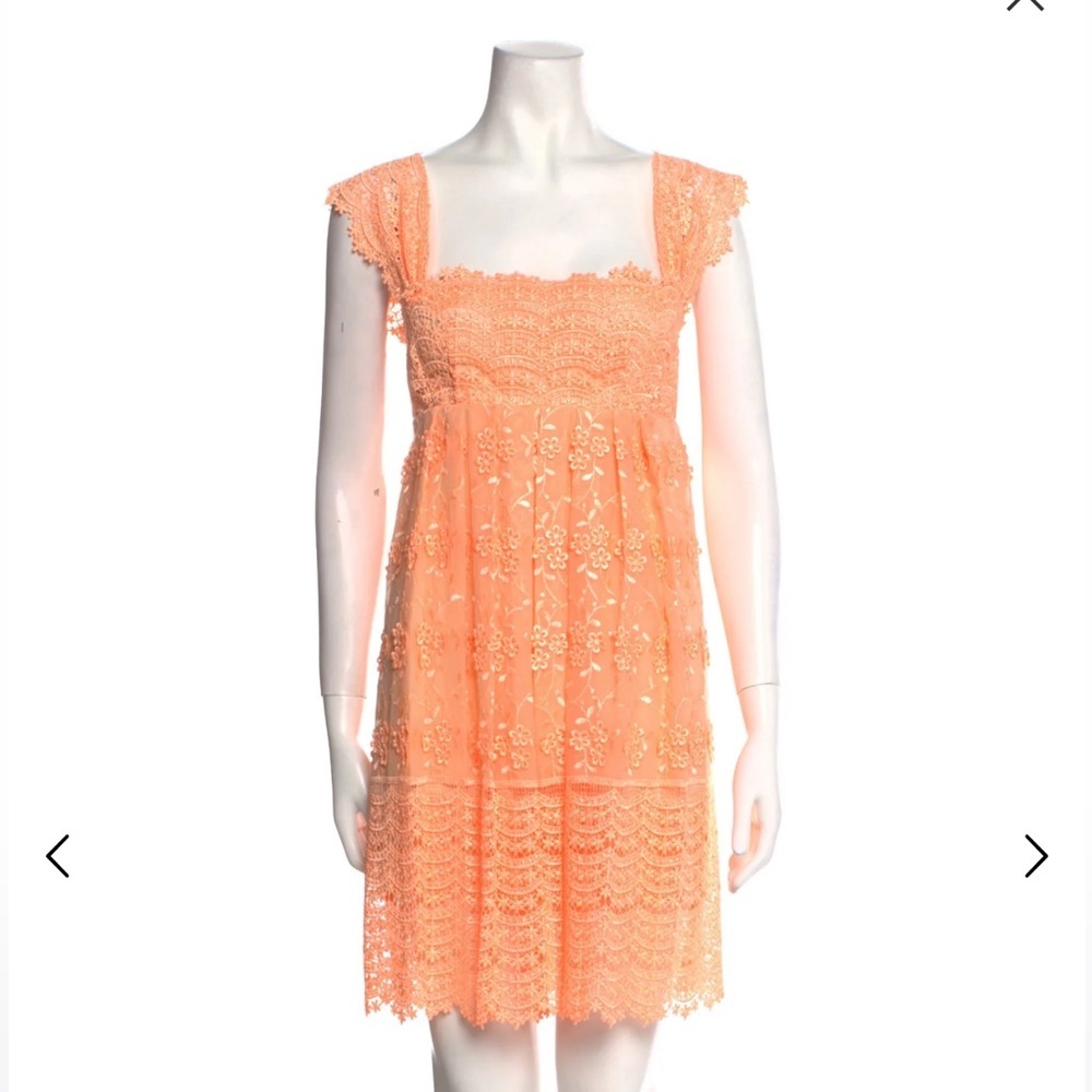 Tracy Feith Peach Lace Midi Dress